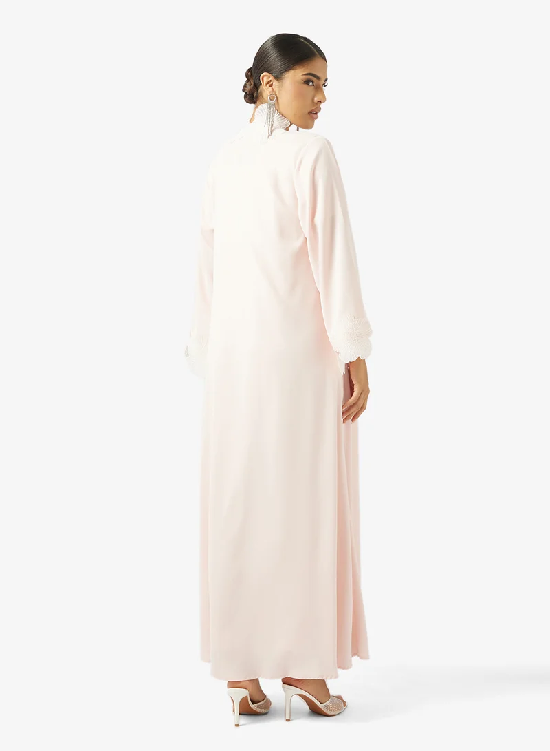 Khizana Abaya With Lace Trim
